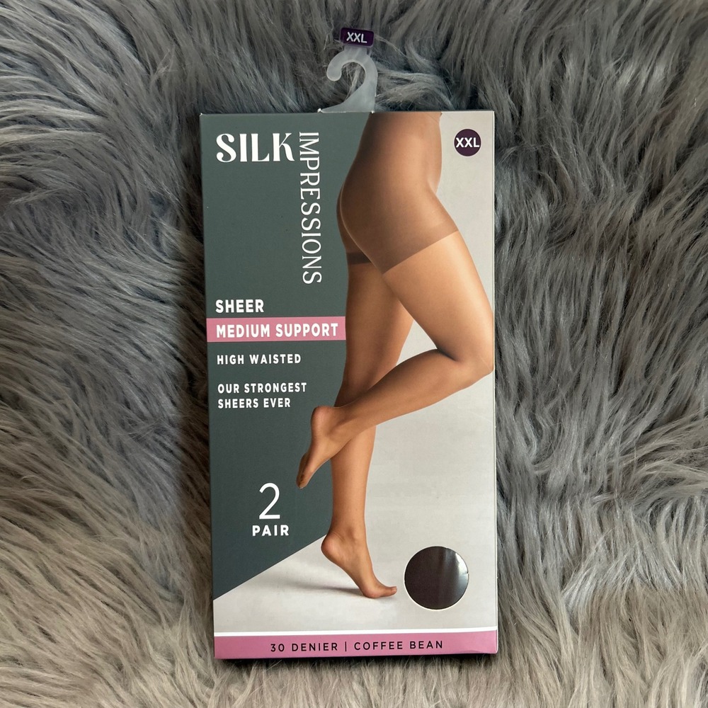 Silk Impressions Sheer Medium Support Womens Size XXL Coffee Bean High Waisted